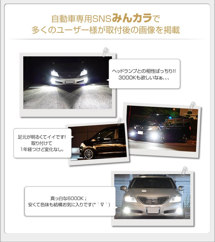 自動車専用ブログみんカラで多くのユーザー様が取付後の画像を掲載