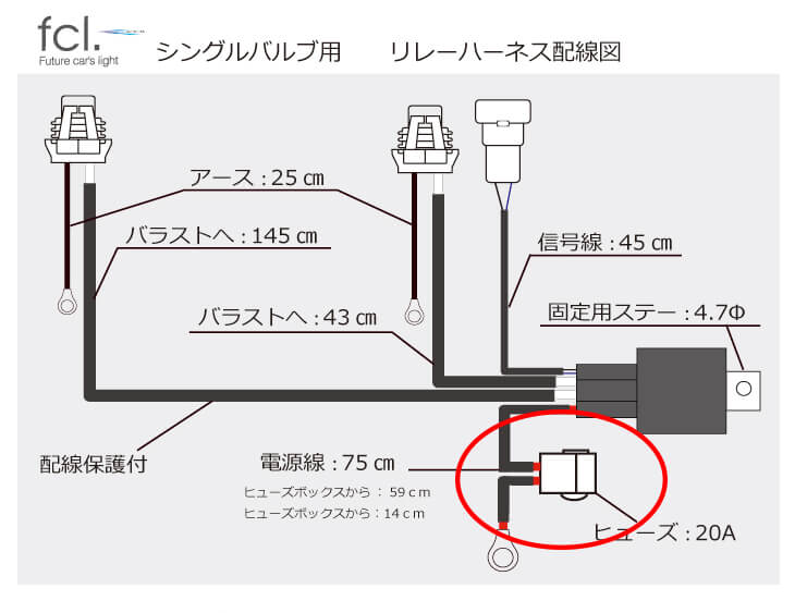 リレー ハーネス 配線